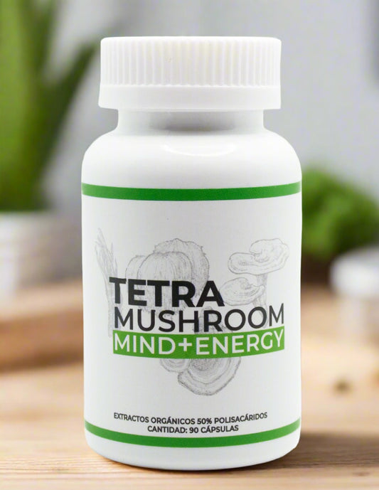 Tetra Mushroom Mind and Energy - Mezcla de 4 Hongos Medicinales