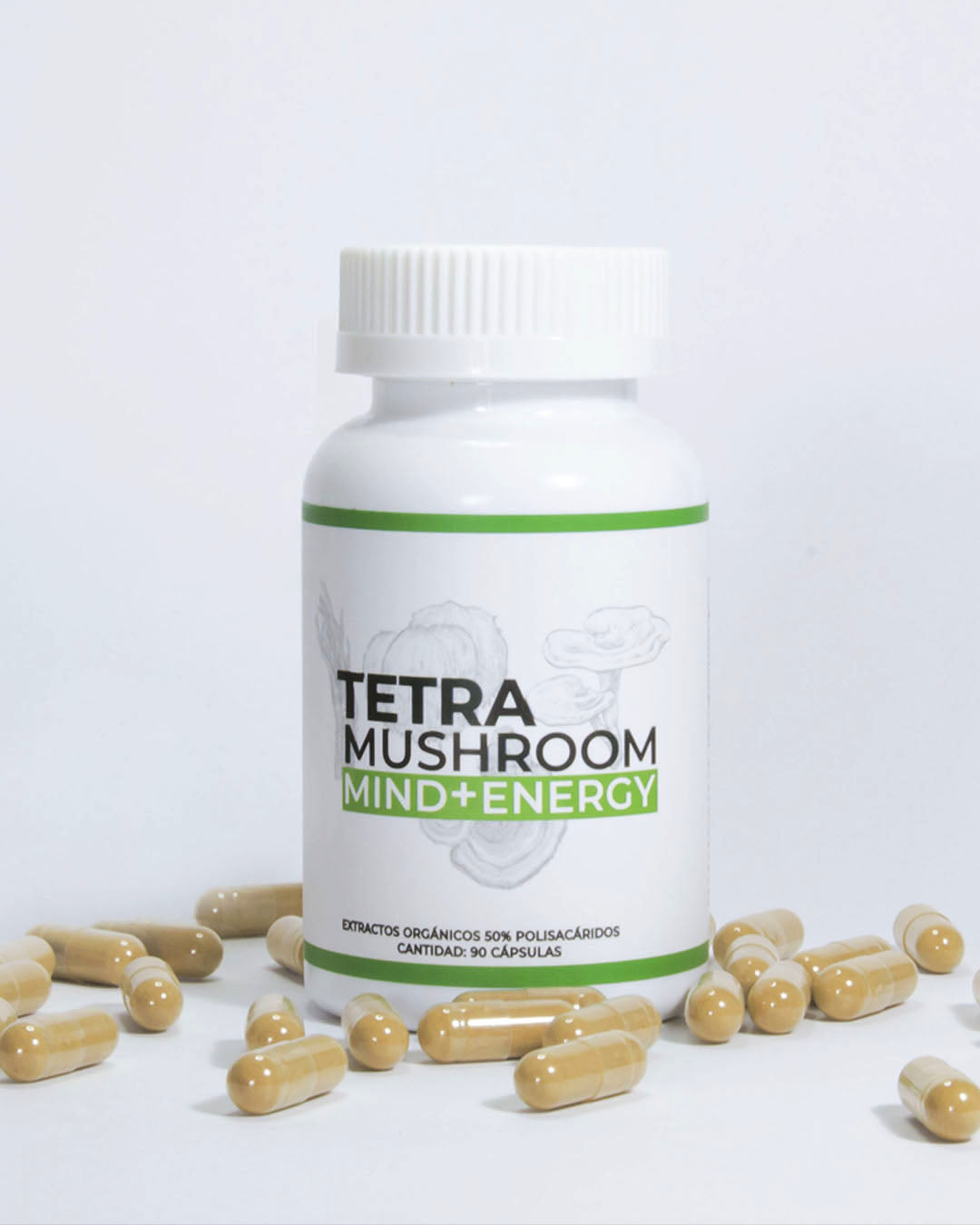 Tetra Mushroom Mind and Energy - Mezcla de 4 Hongos Medicinales