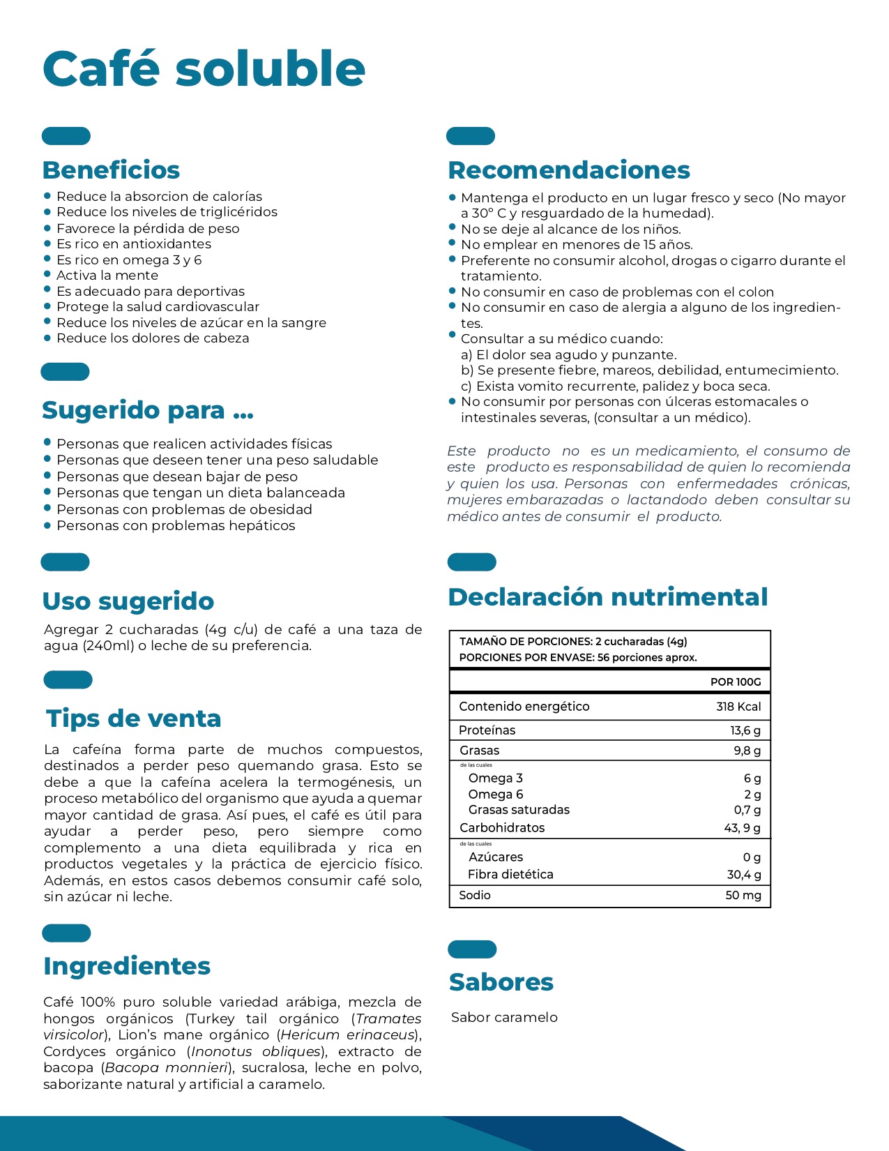 Café Soluble con extractos de Hongos Orgánicos Adaptógenos